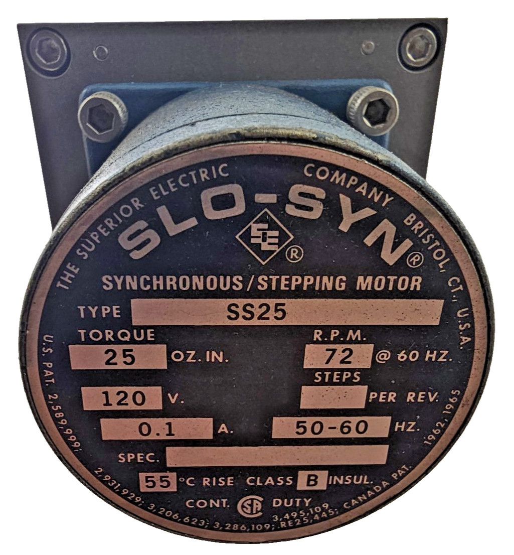 SS25 SLO-SYN - Superior Electric Motor 120V 25 TORQUE 72RPM 50-60HZ 0.1A