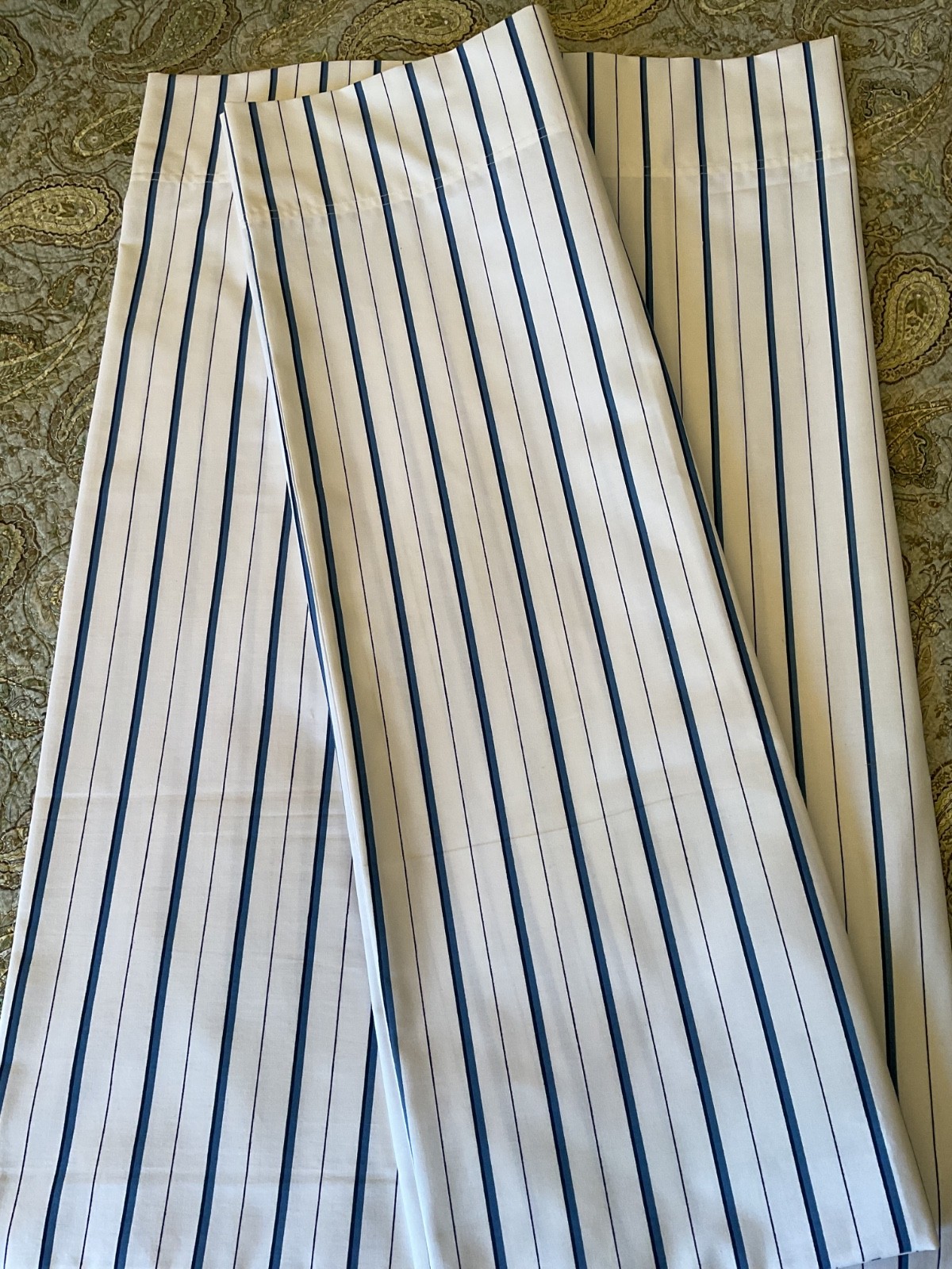Ralph Lauren Porcelain Jonquil Blue/White Striped Only Std P/Case Pair x2 NWOT
