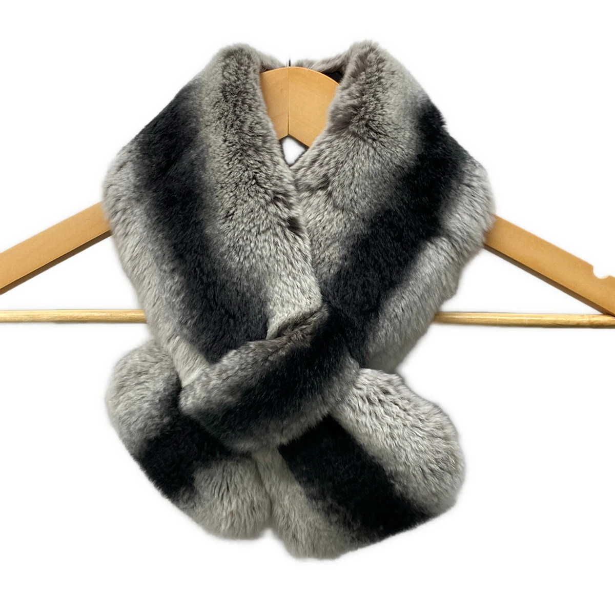 Rene - Black Gray Rabbit (Lapin) Scarf