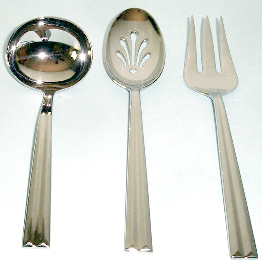 Gorham Grand Manor 3 Piece Hostess Serving Set Stainless Flatware New