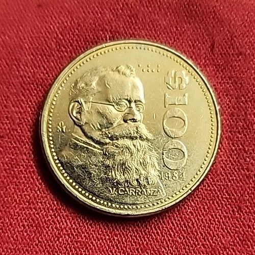 MEXICO $100 PESO "Carranza" vintage Mexican 100 Pesos coin  Free Shipping