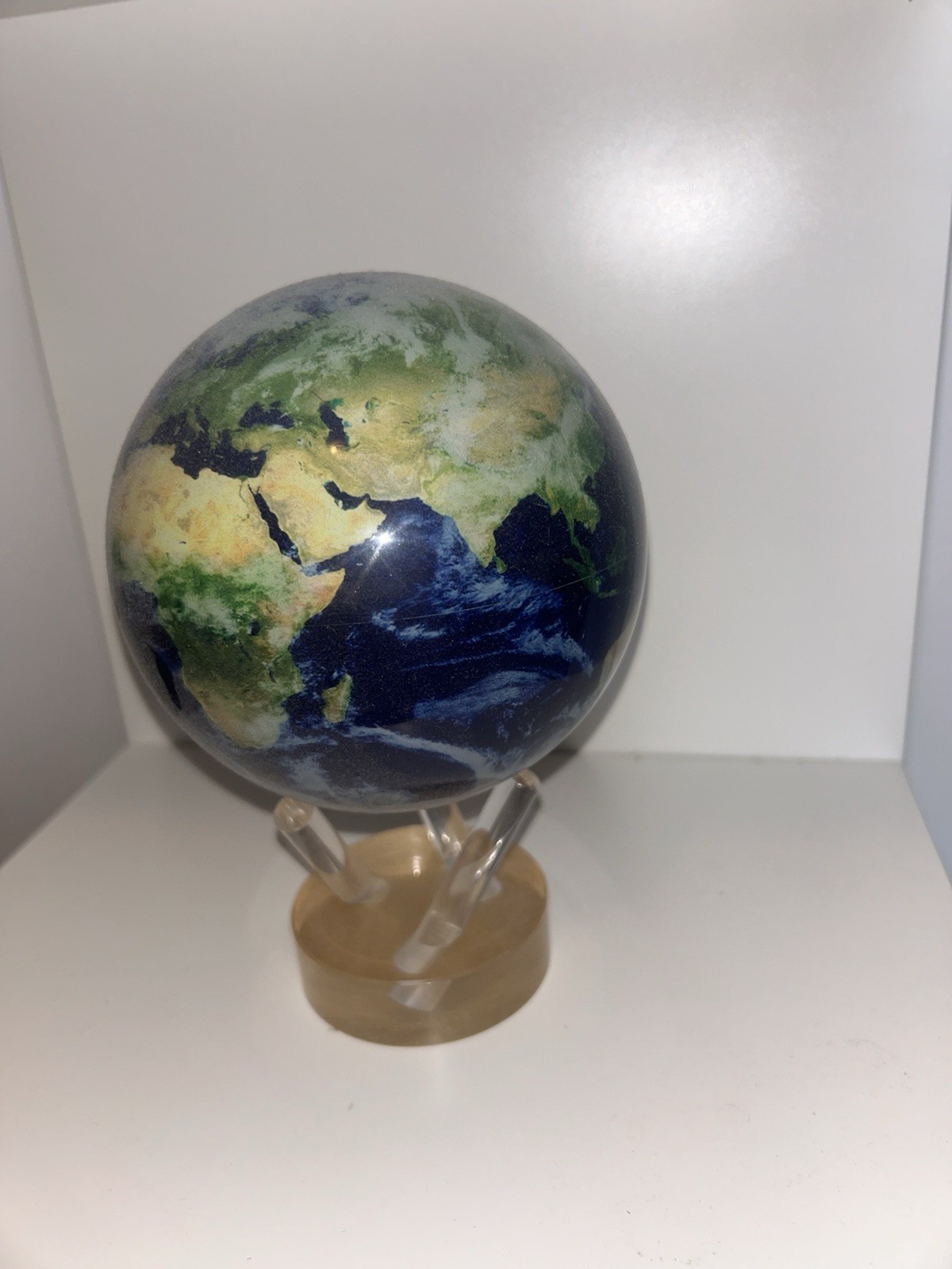 MOVA Rotating Tabletop Globe Modern Multicolor Acrylic Base Solar Powered Glossy