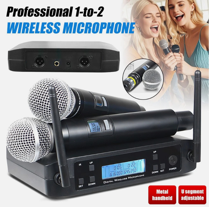 GLXD4 BETA58A UHF 640-690MHz Professional Wireless Microphone System 2 Mics