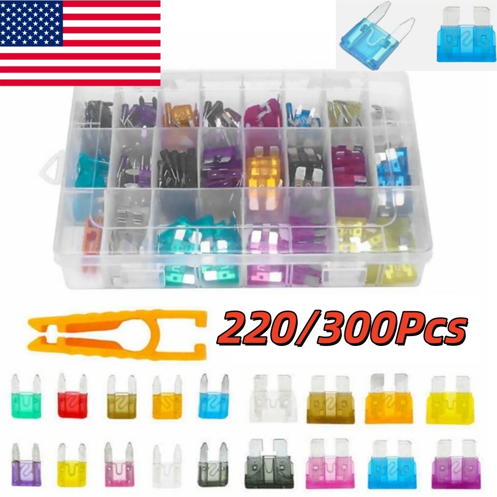 220/300Pcs Car Blade Fuse Assortment Assorted Kit Set For Auto Truck Automotive