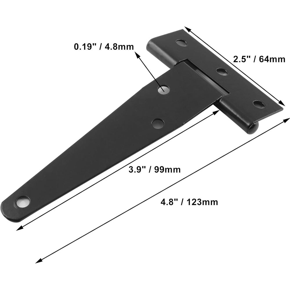 6 Pack/Set 4 Inch Heavy Duty T-Strap Hinges Rustproof Gate Barn Shed Door Hinge