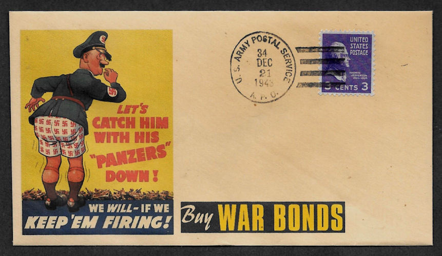 Anti-Hitler Nazi Featured on Collector Envelope Original Period WWII Stamp 934OP