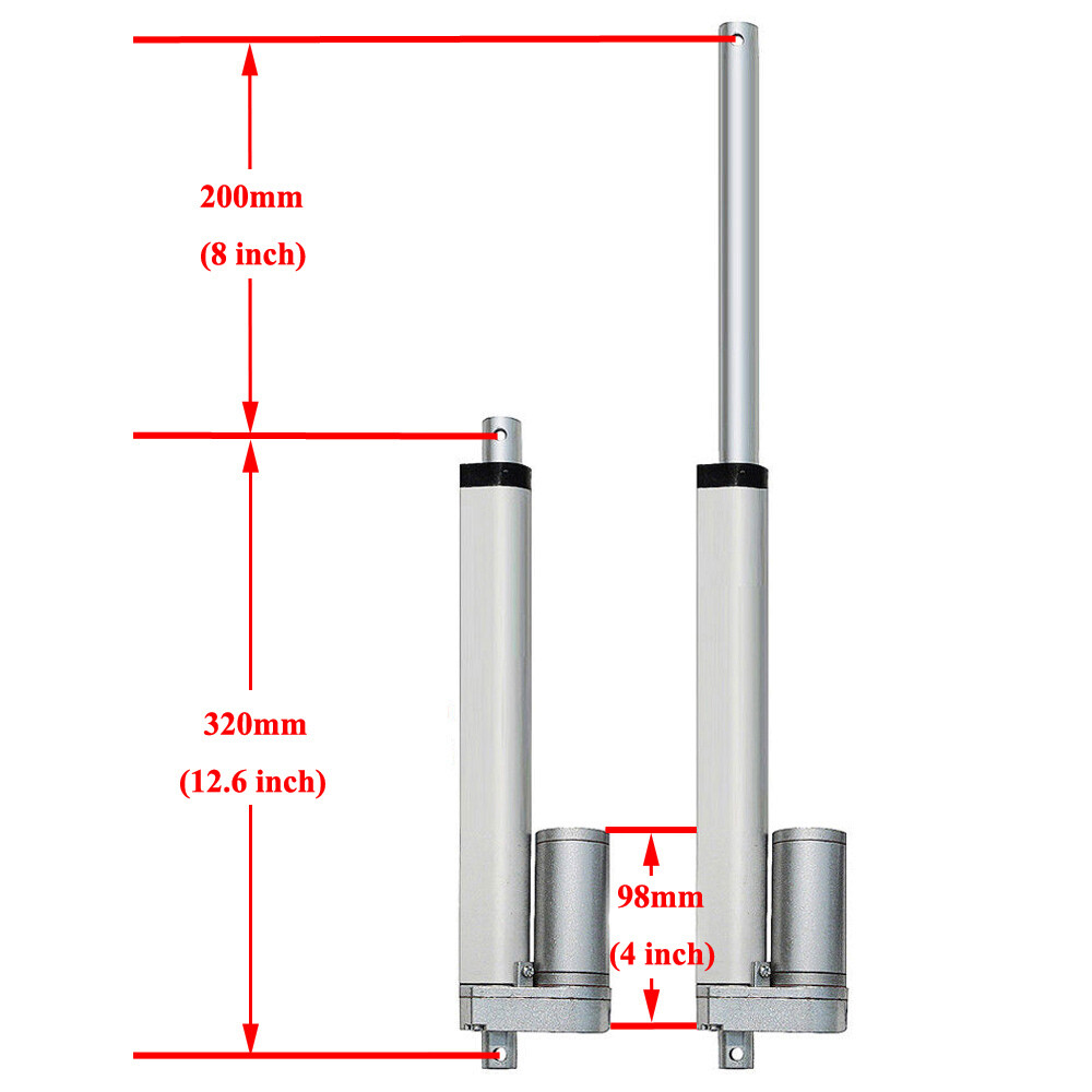 2 Dual Linear Actuators 8" Stroke 12V DC Motor+Remote Control Controller for RV
