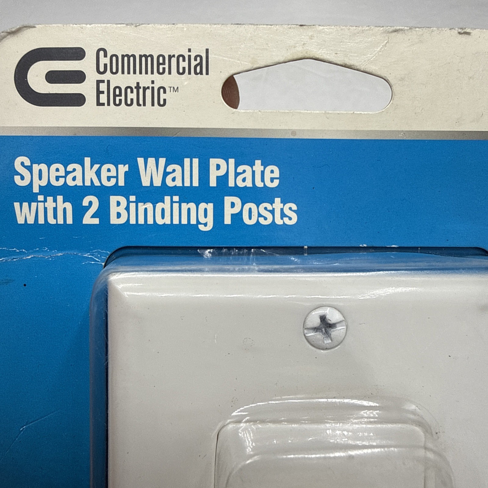 2 Commercial Electric Tech Speaker Wall Plate 2 Binding Posts White 190638