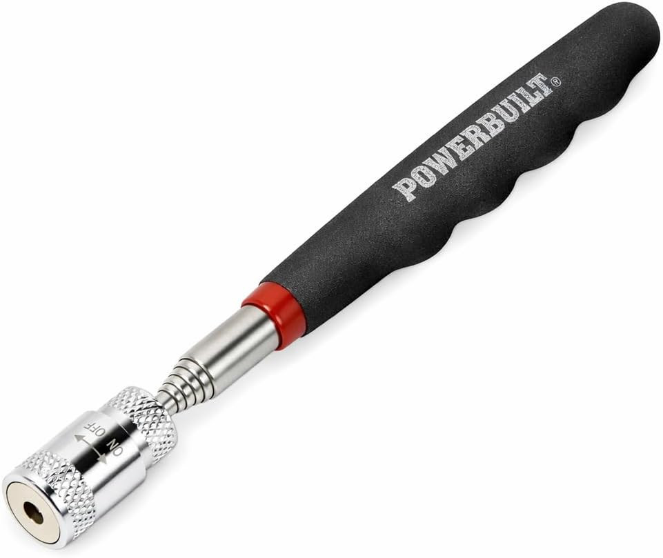 8 Lb LED Lighted Telescoping Magnetic Pick-Up Tool, Extends to 25 Inches, Shield