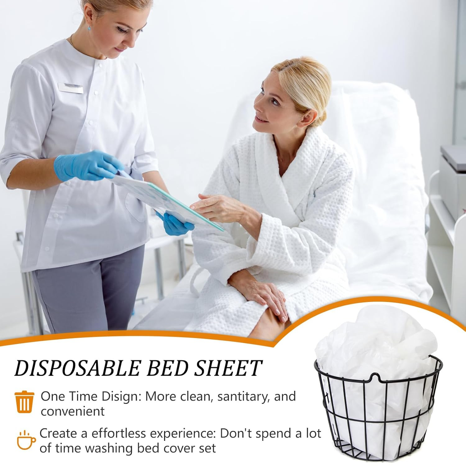 100PCS Massage Table Sheets, Disposable Bed Sheets for Massage Table, Spa Bed Co