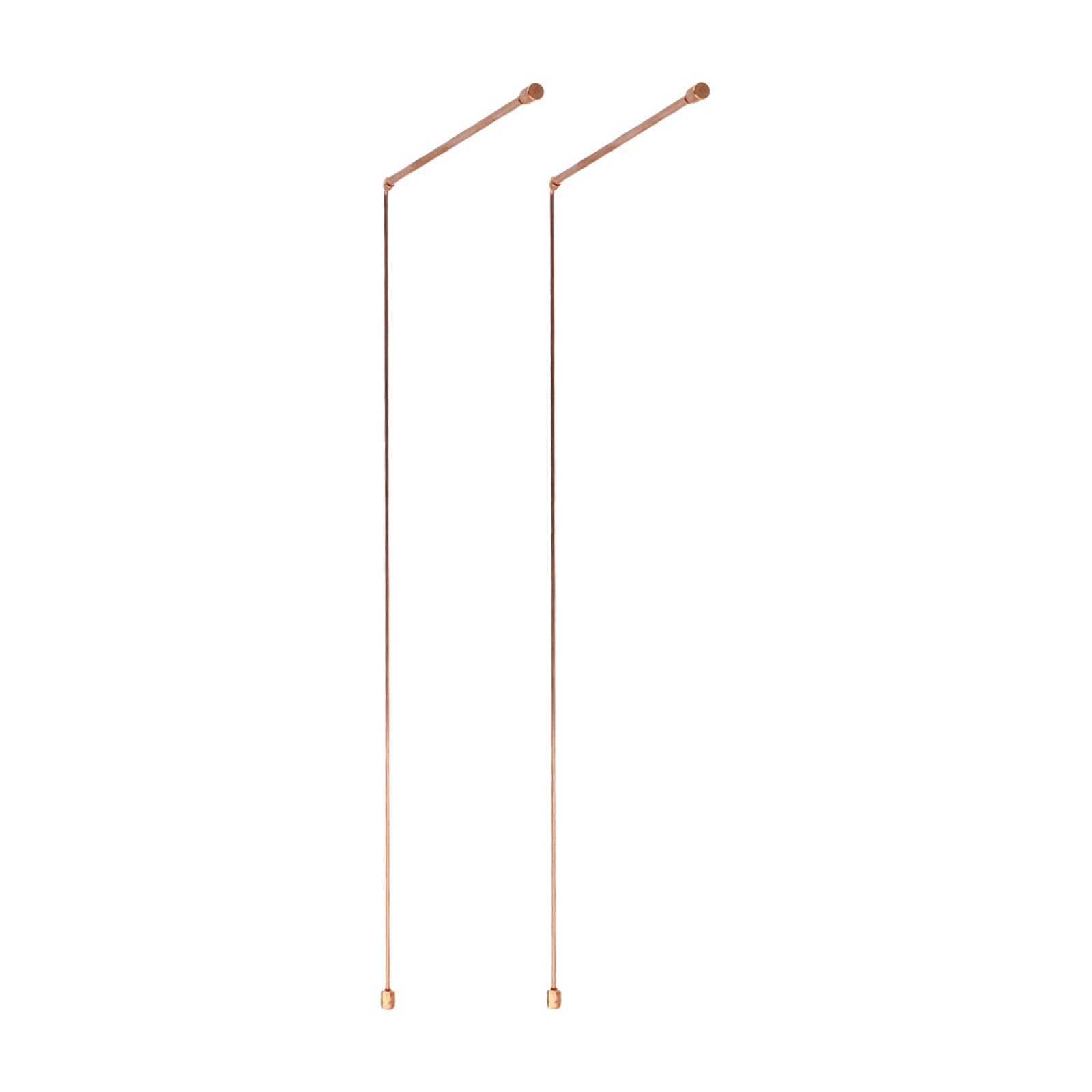 Set of Two Copper Metal Detector Rods for Water and Treasure Discovery
