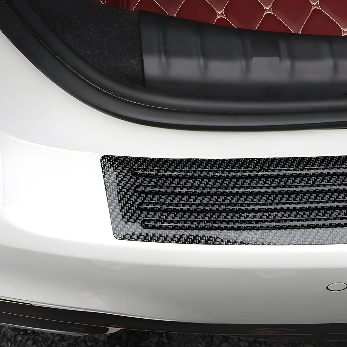 41" Carbon Fiber Car Bumper Protector Anti-Scratch Self-Adhesive Universal Strip