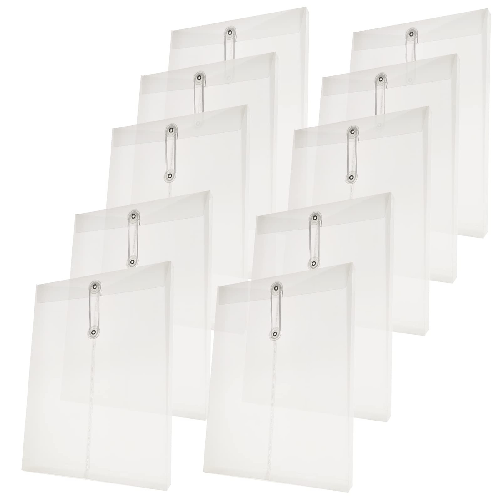 A4 Size Poly String Envelope with Expandable Gusset,Clear Poly Reusable File ...