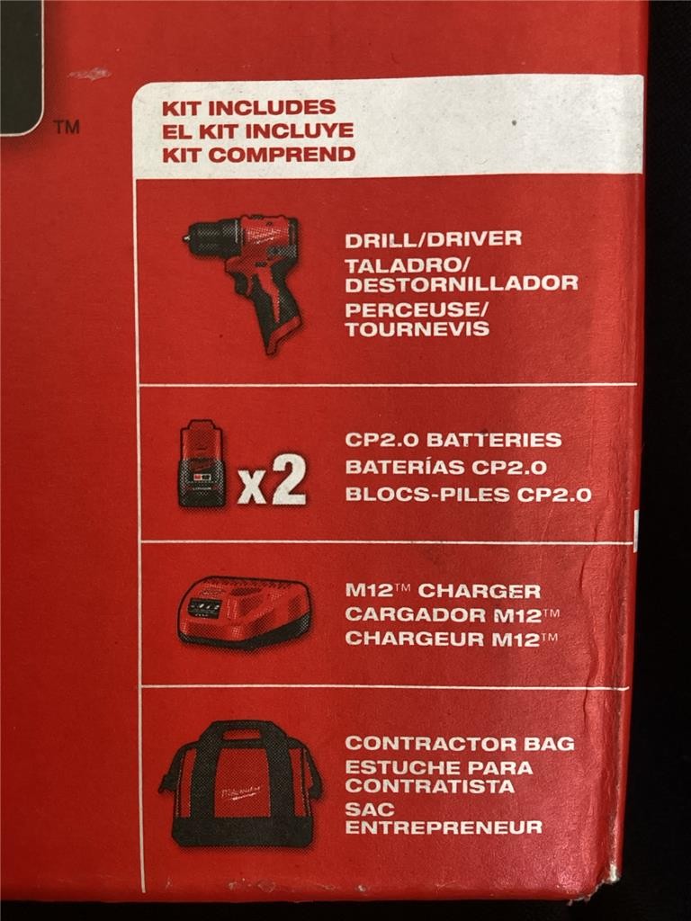 + Milwaukee M12 Subcompact Brushless 3/8" Drill/Driver Kit 3401-22