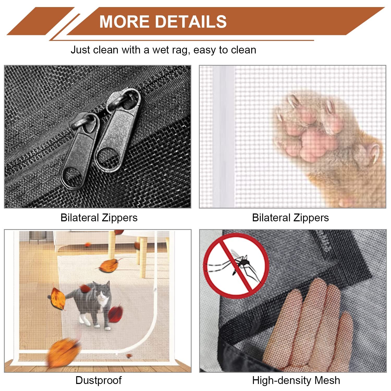 Upgraded Reinforced Cat Screen Door Fits Door Size 36''x 80'', Heavy Duty Pet...