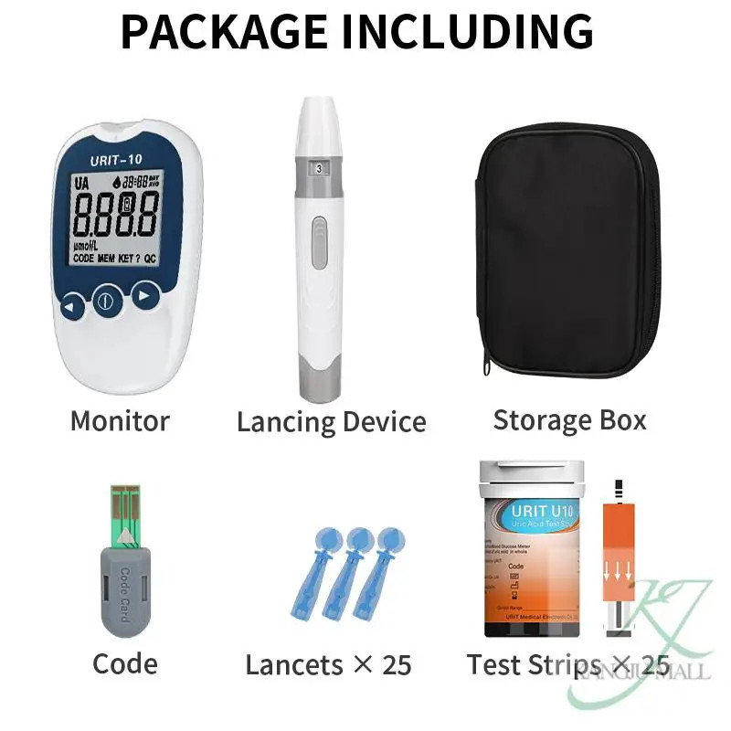 Urit10 Uric Acid Monitor 25/50pcs Test Strips For Gout And High Uric Acid srh