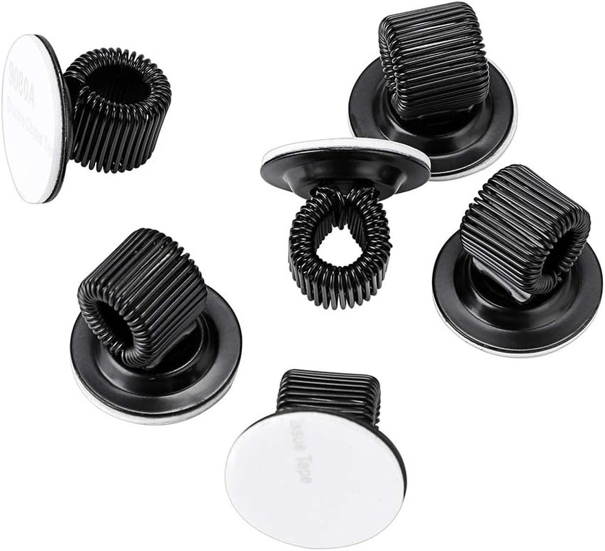 BTSKY 6 Pack Black Plating Pen Holder Clips- Self Adhesive Pen Pencil Holder