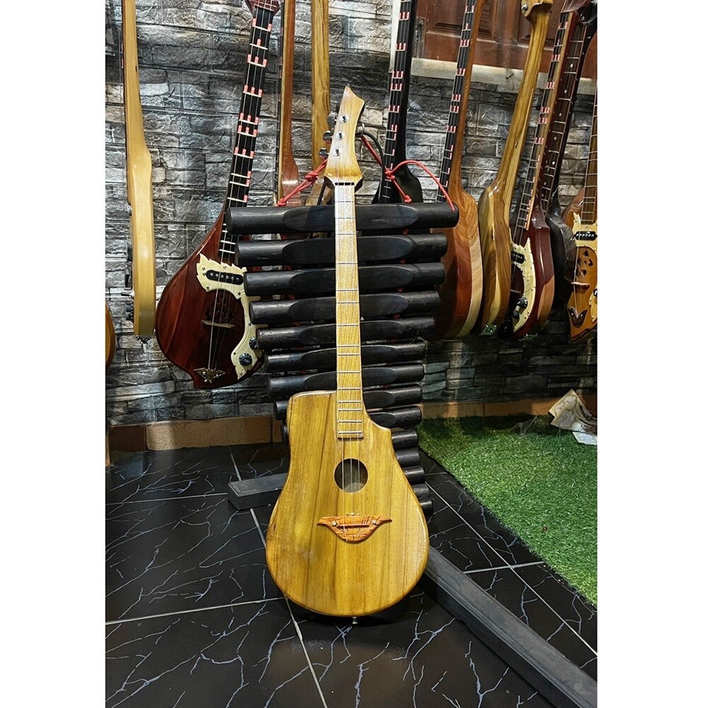 Isarn Acoustic Lyre Harp Phin Teak Thai Guitar Traditional Musical Instrument