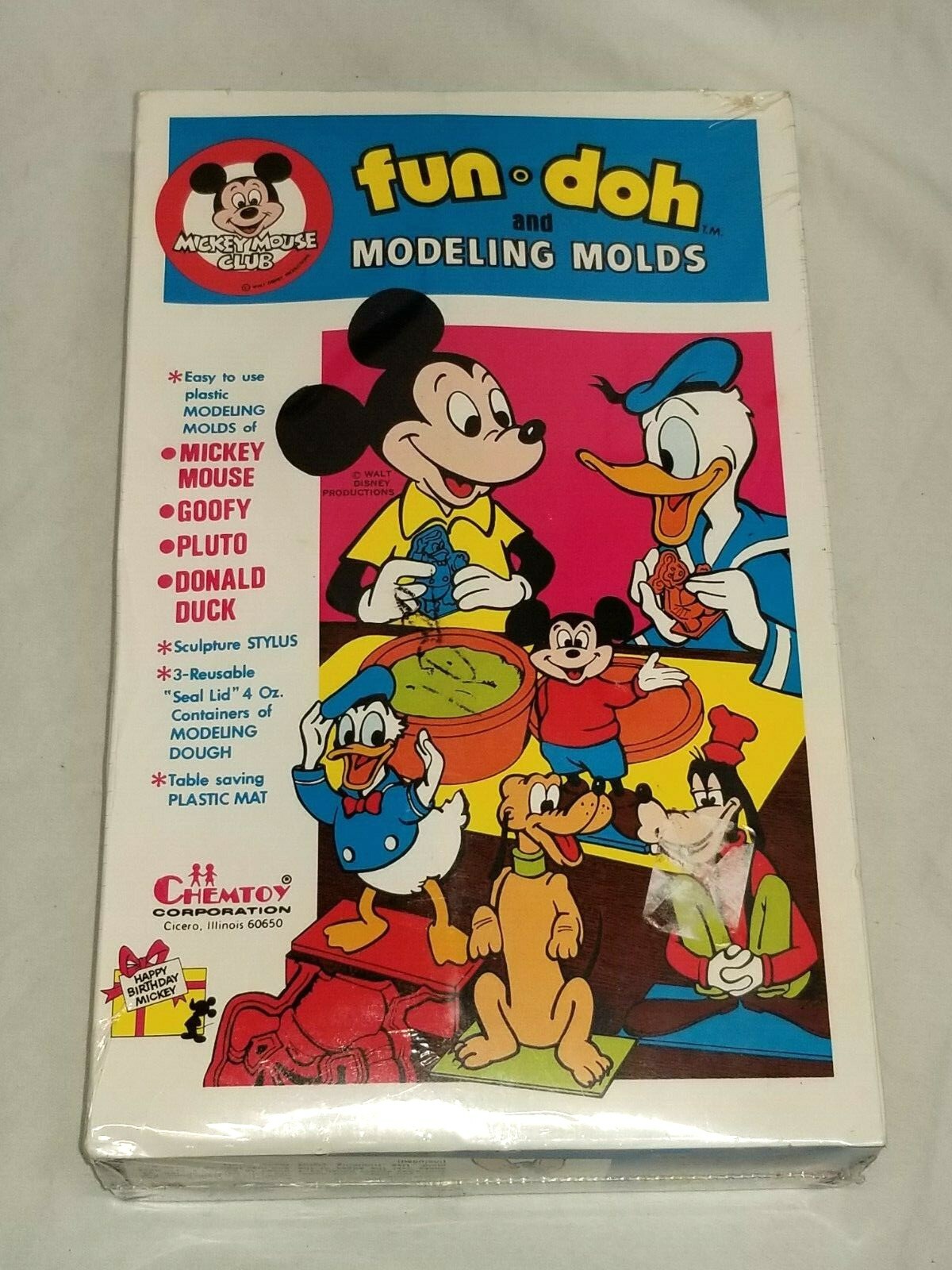 1974 Chemtoy Corporation Fun Doh Disney Favorites Mickey Mouse Modeling Molds