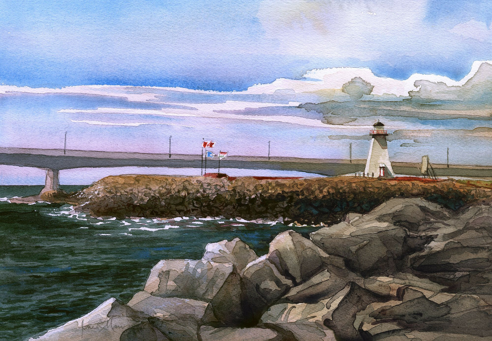 Port Borden Rear Range Lighthouse, Prince Edward Island. James Mann Notecards