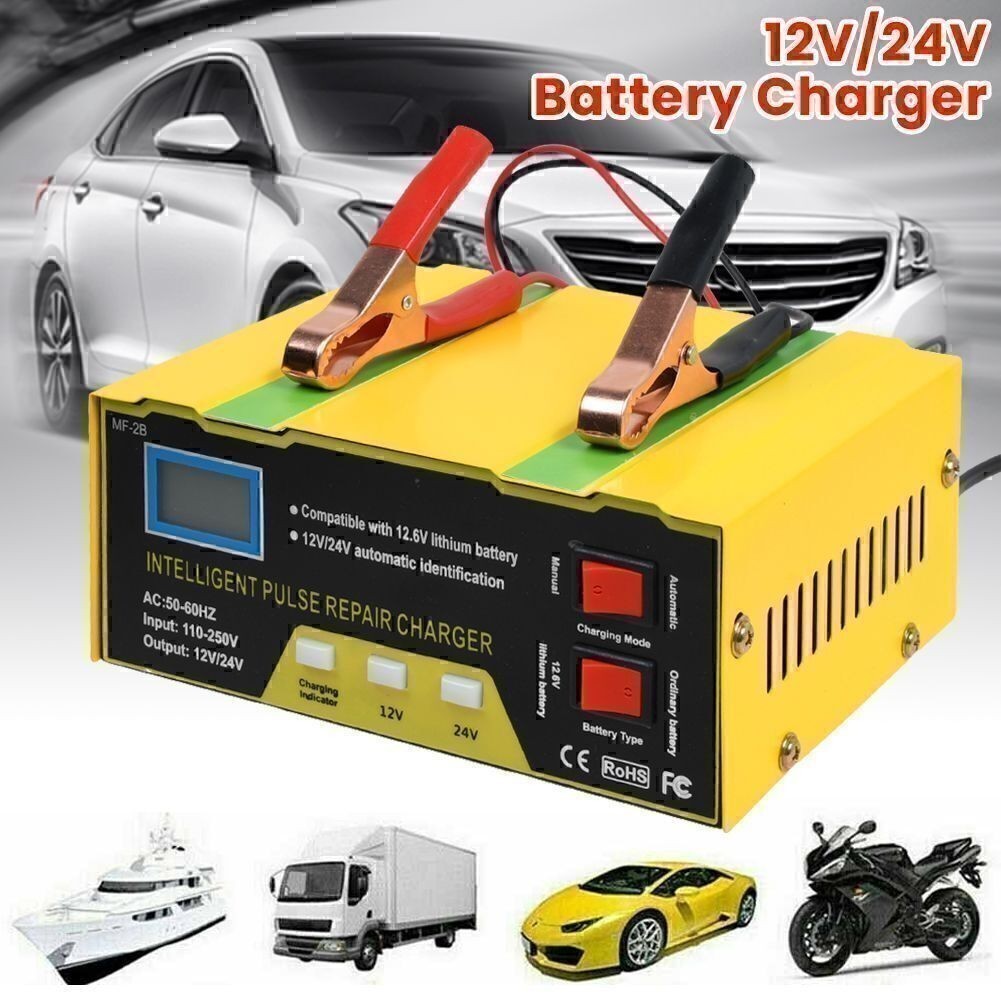 Heavy Duty 400A Car Battery Charger 12V/24V Smart Automatic Pulse Repair Trickle