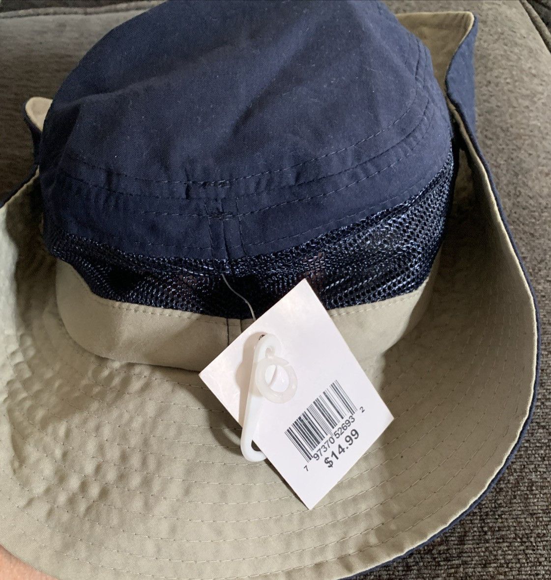 Bucket Hat light weight Cape Code Cloth and mesh sun hat snap sides