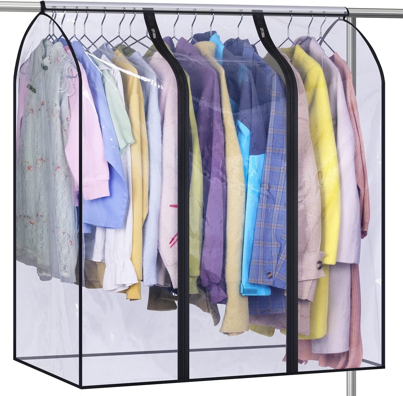 MISSLO 40" Hanging Garment Bags for Closet Storage Clear 40 inch,