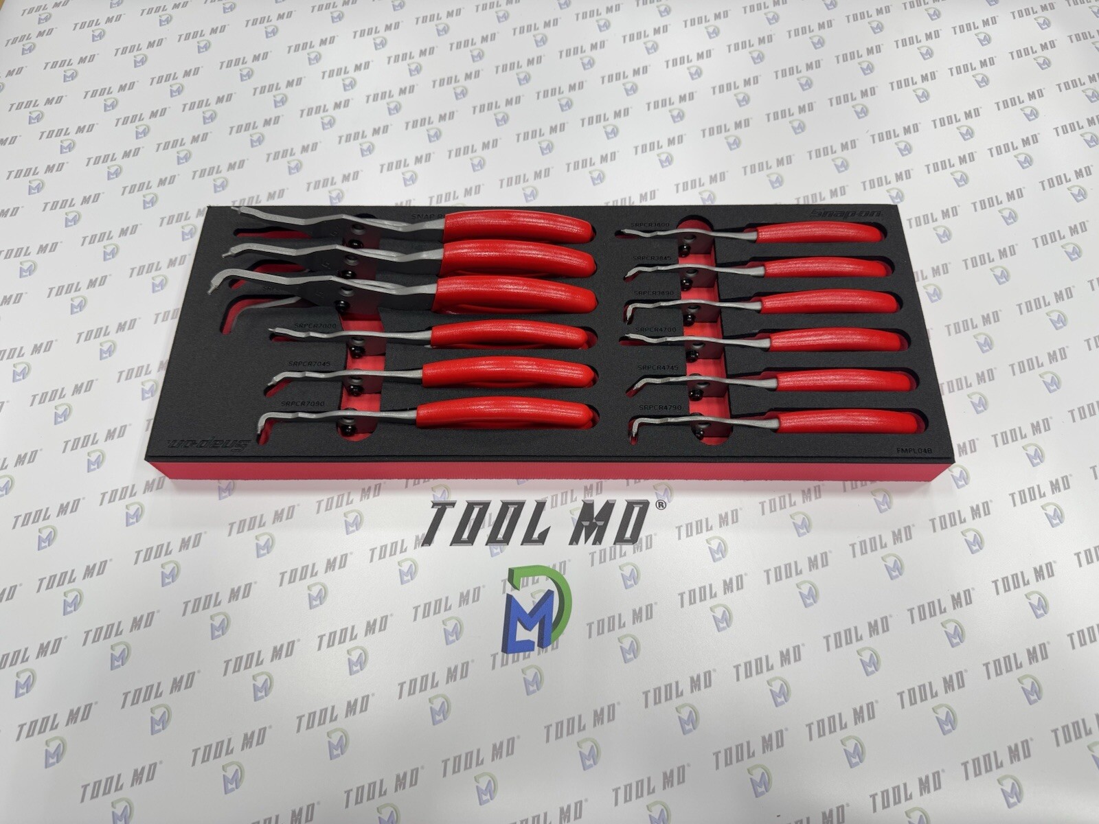 Snap-on Tools USA NEW RED 12-Piece Master Snap Ring Pliers Foam Set SRPCR1200FR