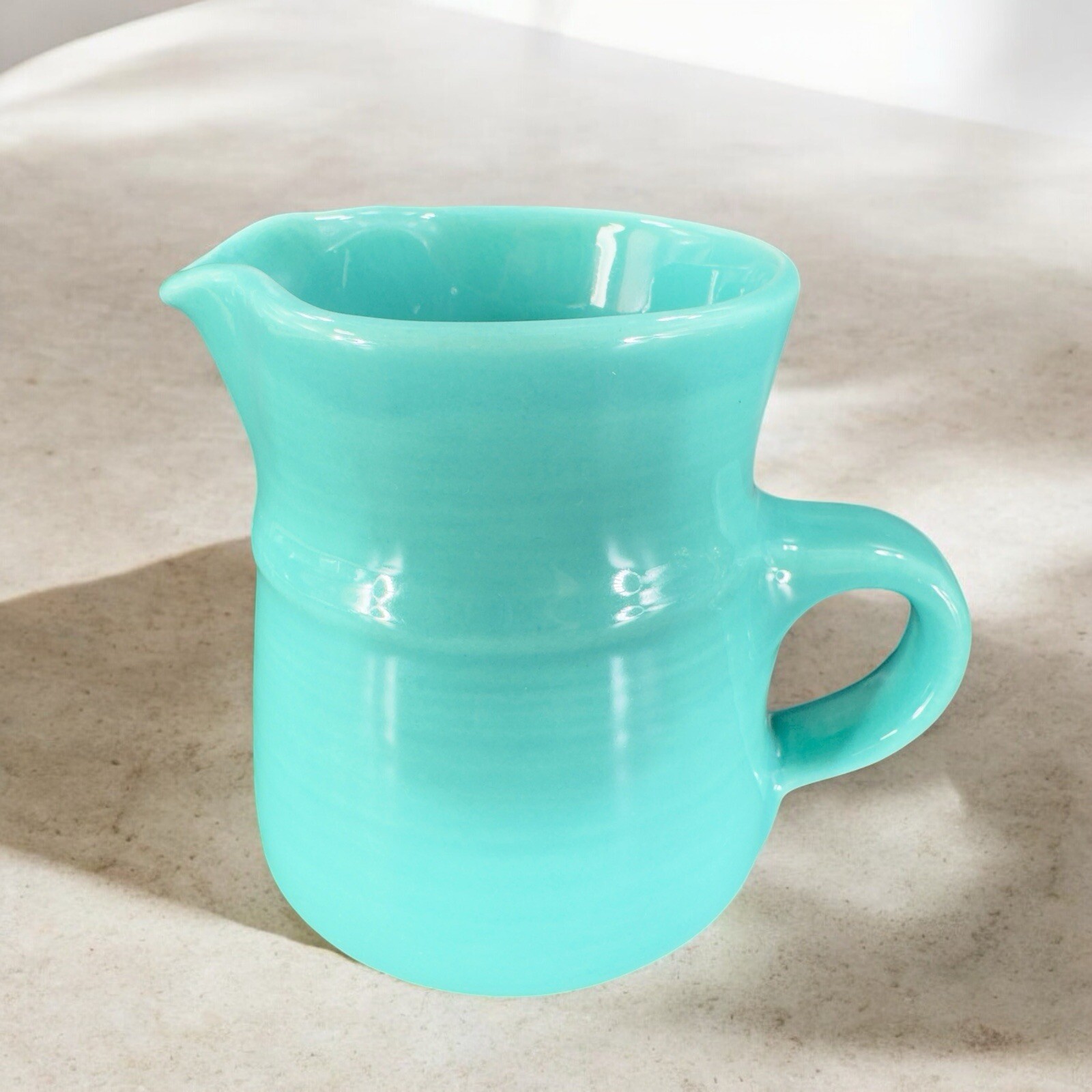 Metlox Poppytrail California Pottery Blue Green Turquoise Small Pitcher Carafe