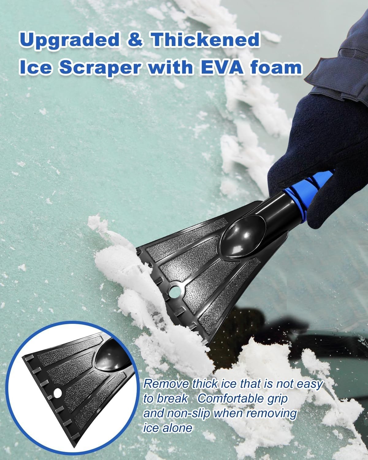 27-Inch Extendable Snow Brush & Ice Scraper for Car Windshield