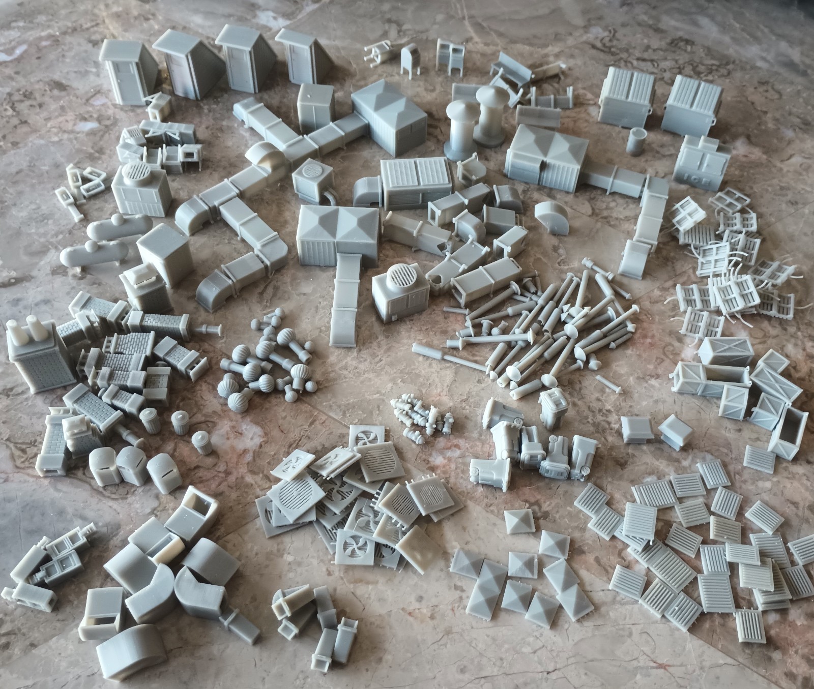 HO Scale Roof / Building Exterior Details 260pc Air Conditioner Chimney Dumpster
