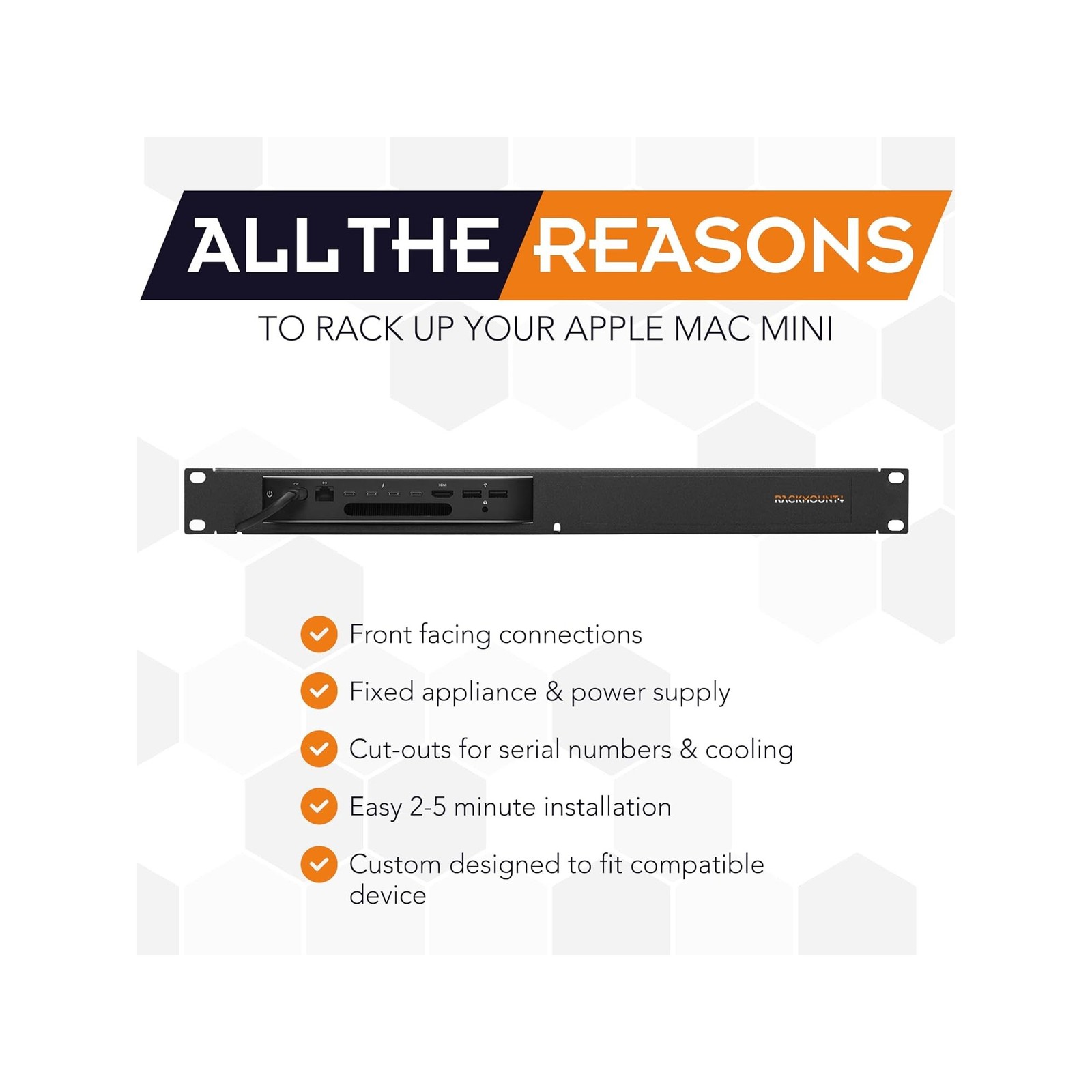 Rackmount RM-AP-T1 RACKMOUNT APPLE MAC MINI RACK MOUNT KIT APPLE MAC MINI 2UP