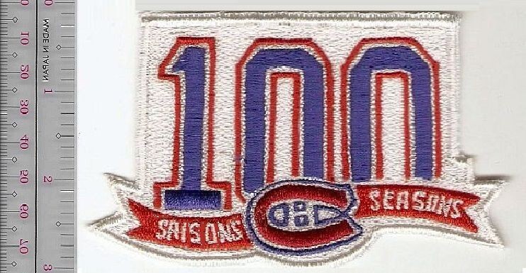 Ice Hockey Montreal Canadiens Habs 100th season Anniversary Patch  NO TARIFF