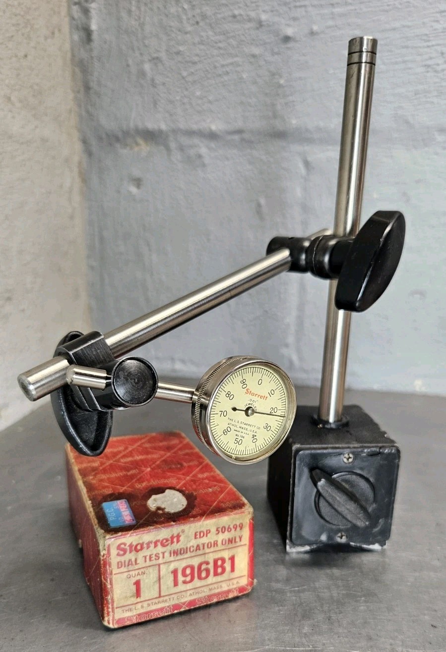 Starrett No. 196 dial indicator with a ??? magnetic base