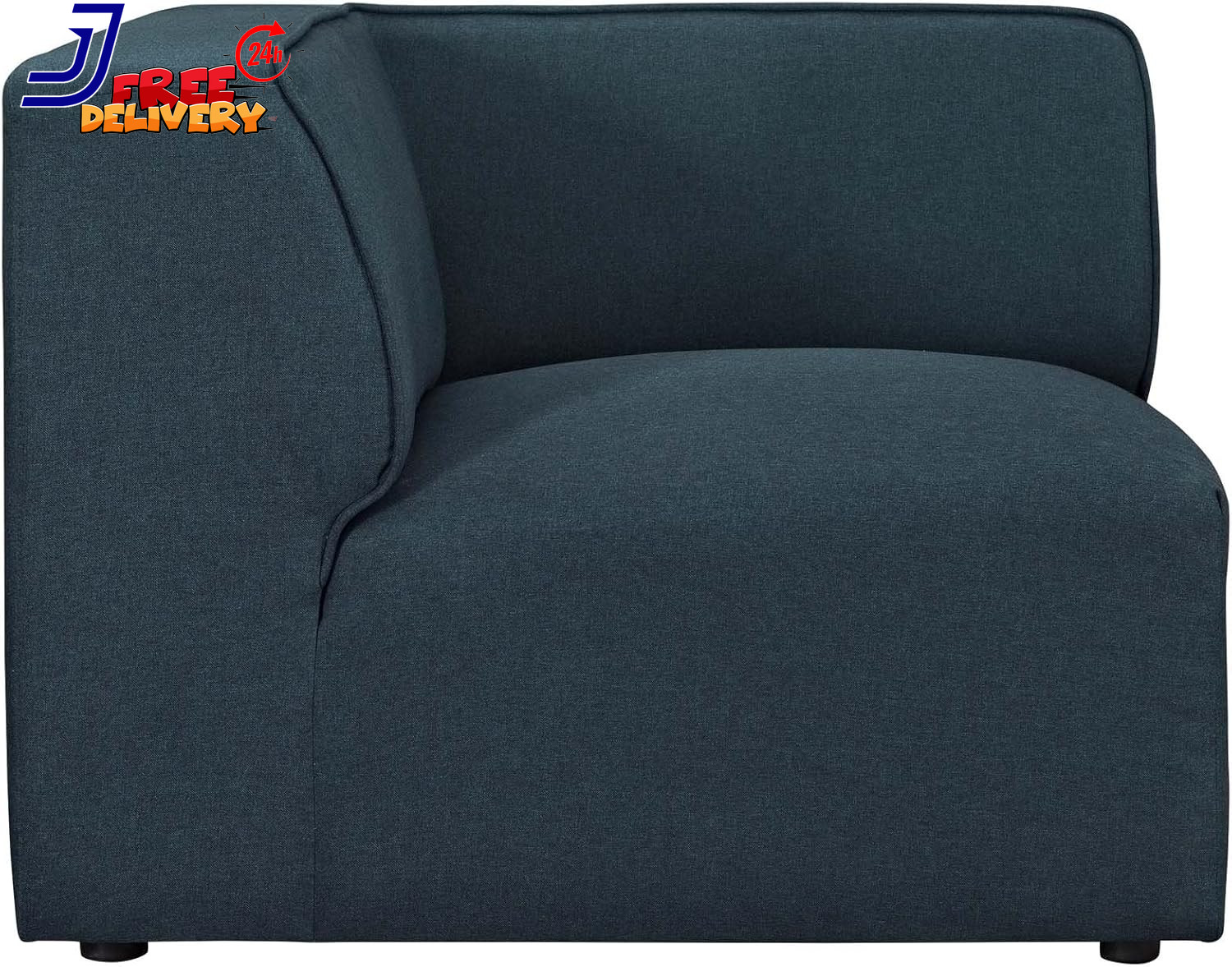 Mingle Polyester Upholstered Generously Padded Corner Seat Blue Fabric new