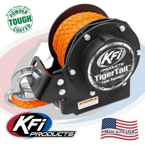 KFI Tiger Tail Tow Rope Retractable Mechanism Black/Orange TTE-70802