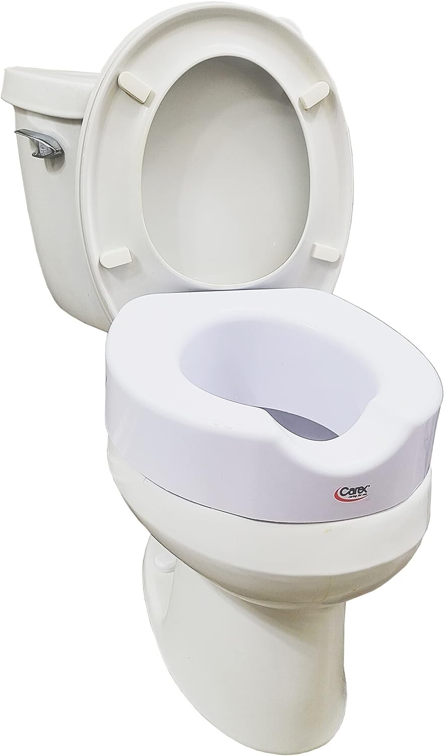 CAREX Quick-Lock Raised Toilet Seat Adds 4"of height to the toilet seat (190)