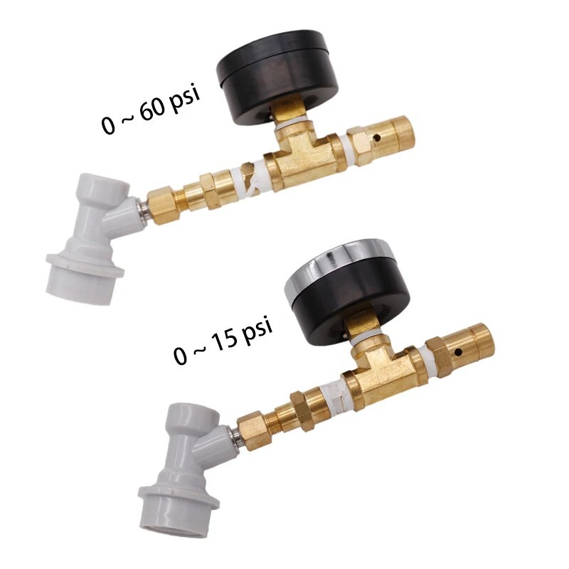 Ball Lock Spunding Valve Adjustable Pressure Relief Brewing Assembly With Gauge