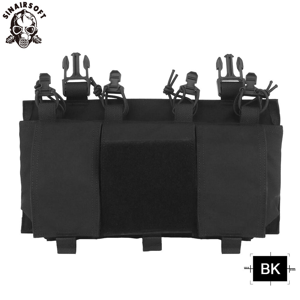 Tactical Magazine Pouch Open Top Quad 5.56 Mag GP Pouch Vest Front Panel Placard