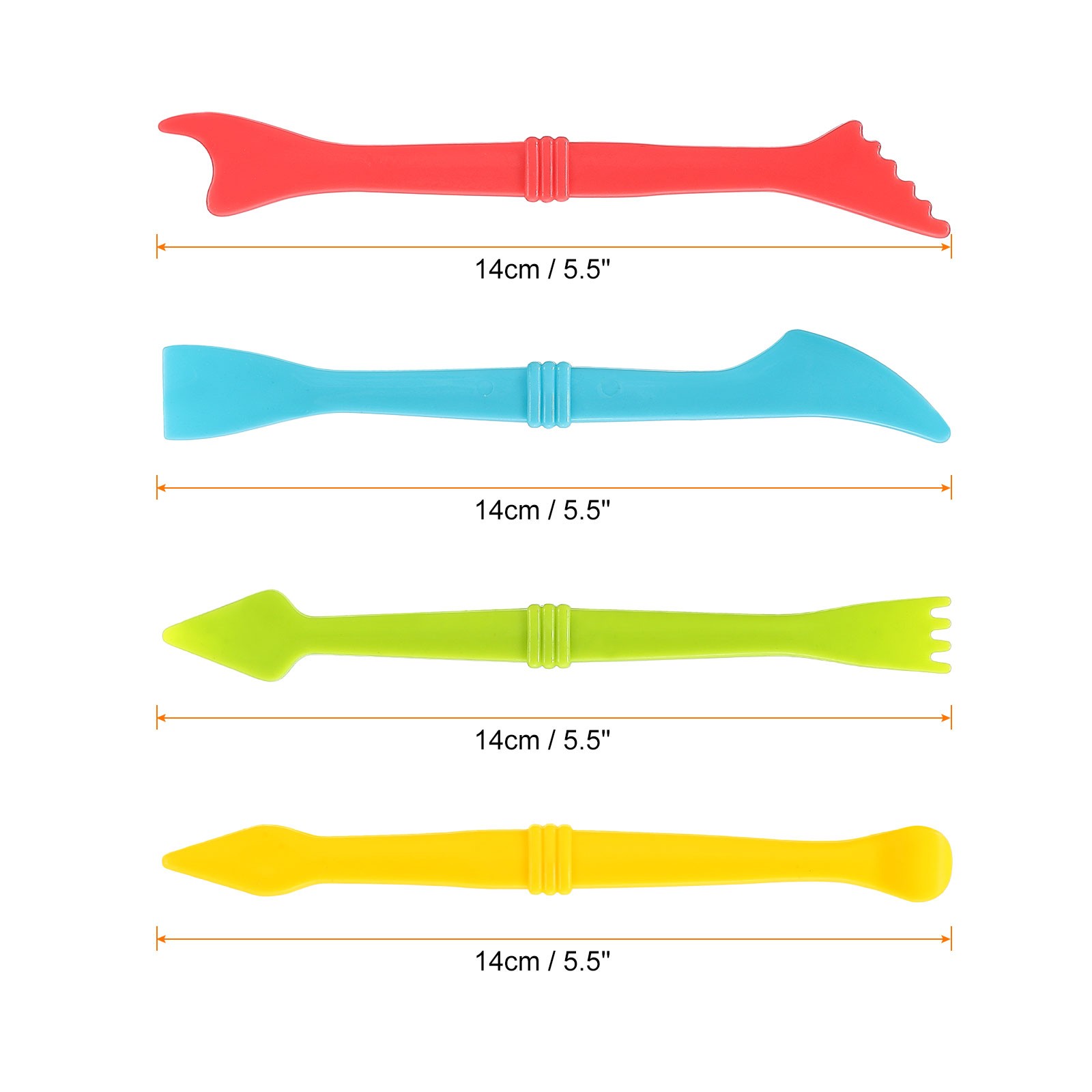 4pcs Plastic Clay Tools Double-Headed Modeling Sculpting Pottery Tool