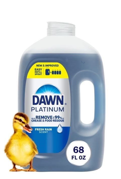 Dawn Platinum, Dishwashing Liquid, Refill Jug, Dish Soap, Fresh Rain, 68 Fl oz