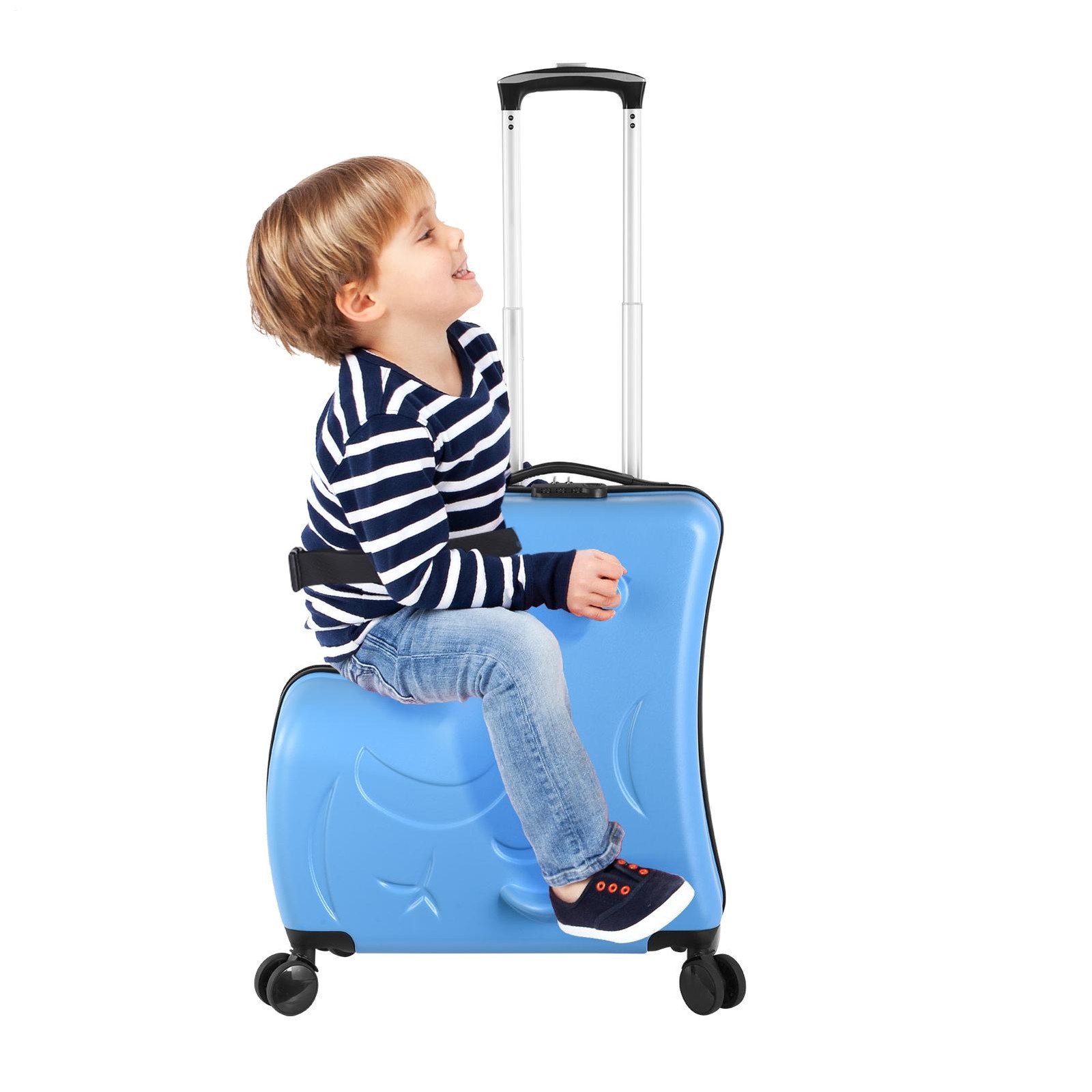 24'' Kids Ride-On Roll Suitcase Luggage Bags Wheeled Trolley Luggage Brand New