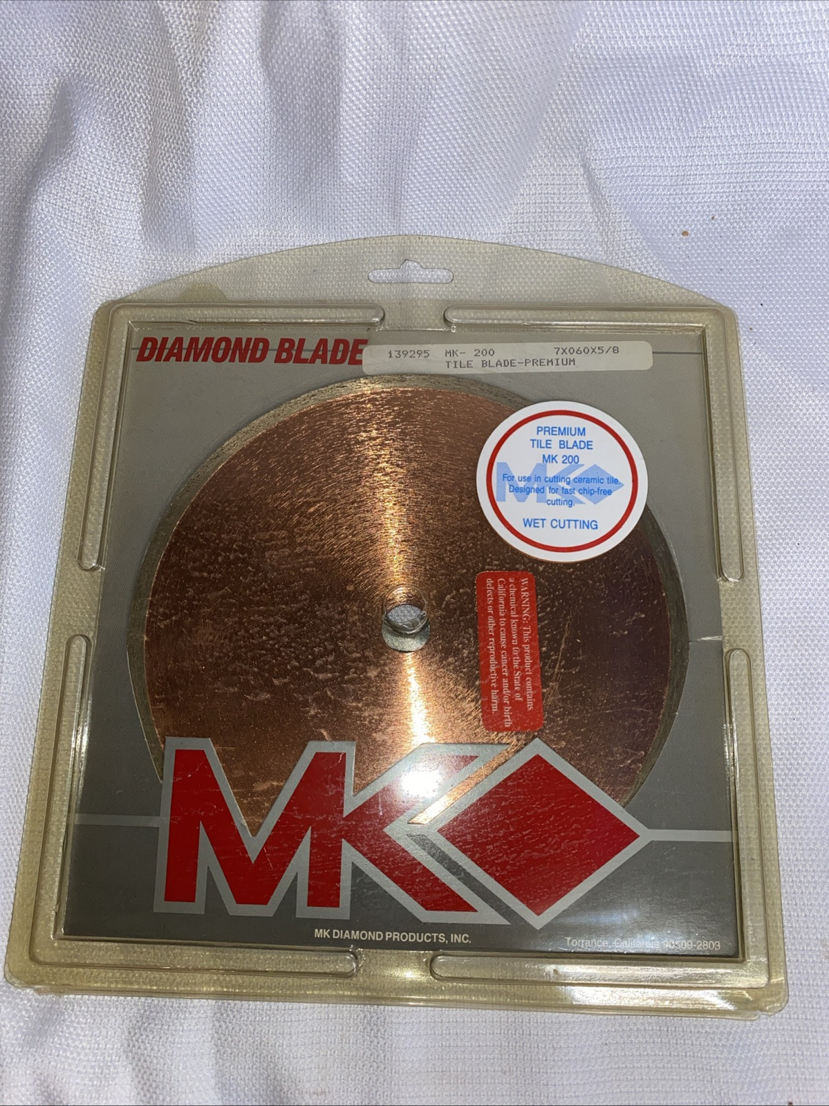 MK Diamond Products Diamond Blade For Tile MK200 Wet Cutting
