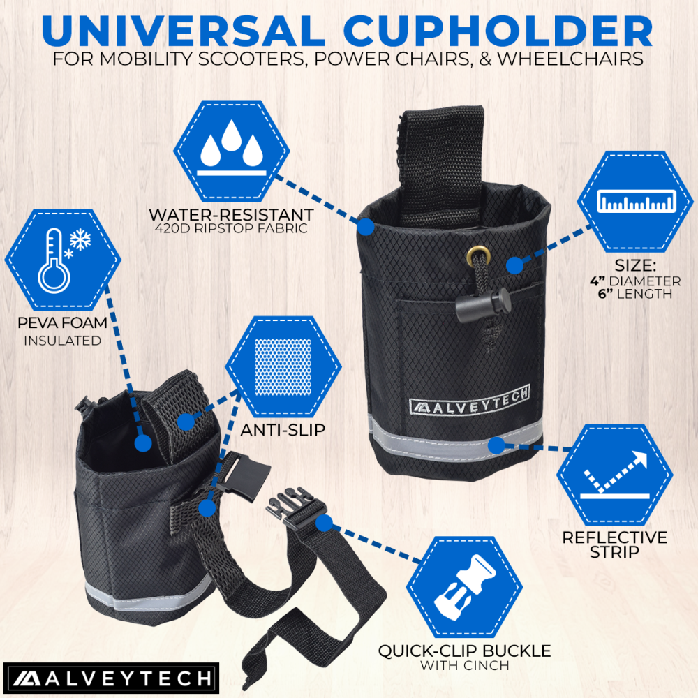 Berry Unbreakable Universal Cup Holder for Mobility E-Bikes/Walker/Stroller