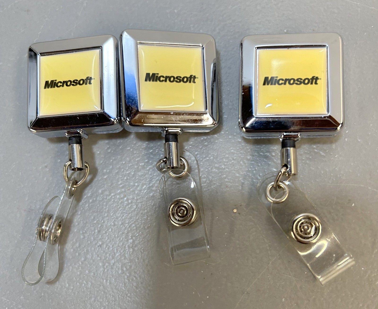 Promotional Item Lot of 3 Vintage Microsoft Employee Badges Memorabilia
