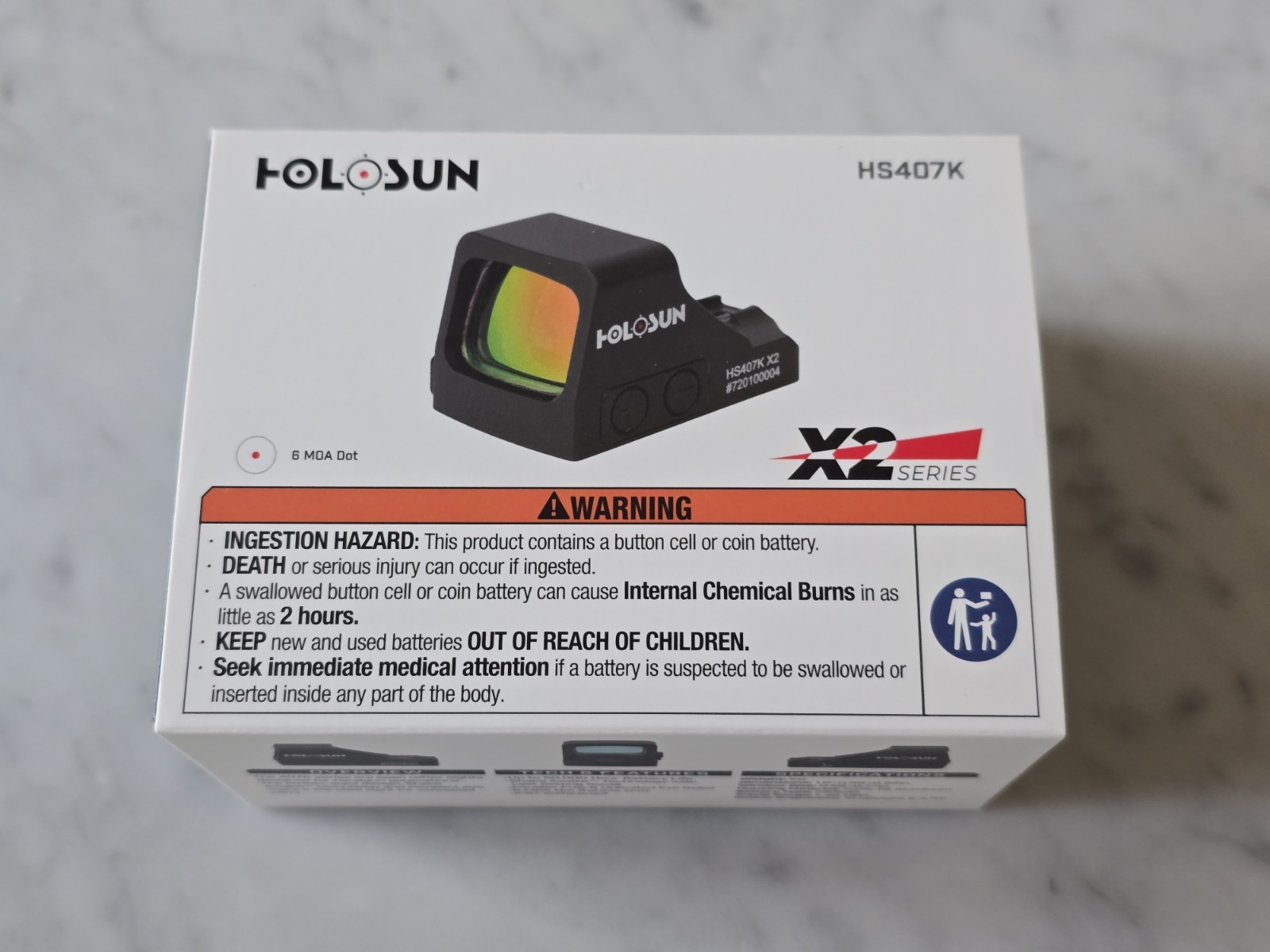 HOLOSUN HS407K X2 Open Reflex Sight - Red Reticle