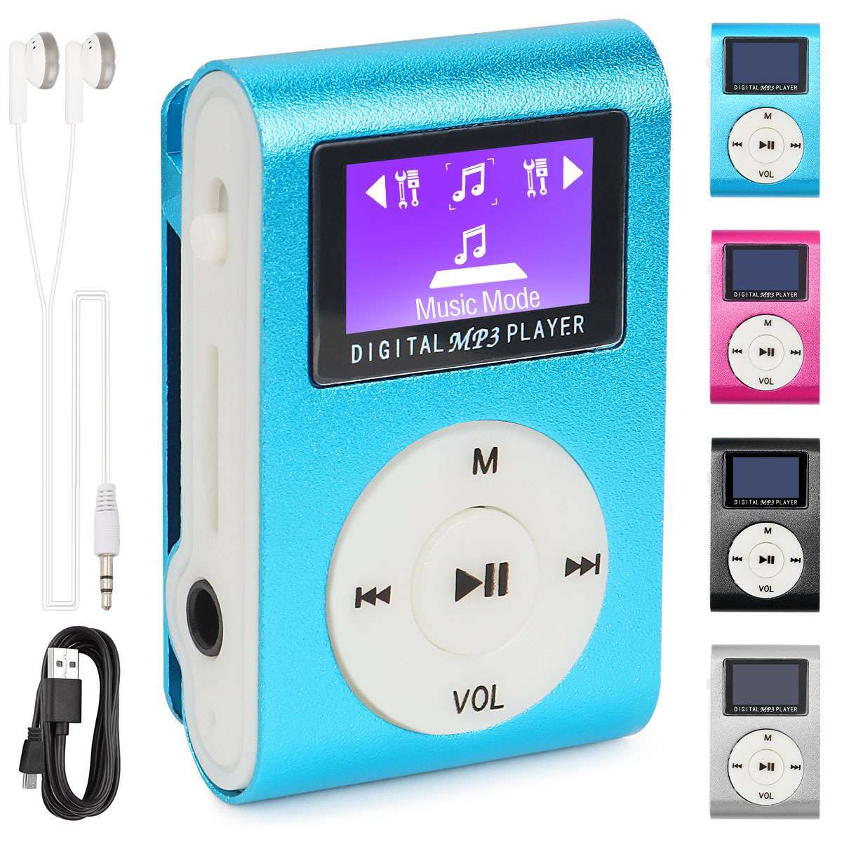 Mini MP3 Music Player With Digital LCD Screen Mini Clip Support 32GB Micro SD