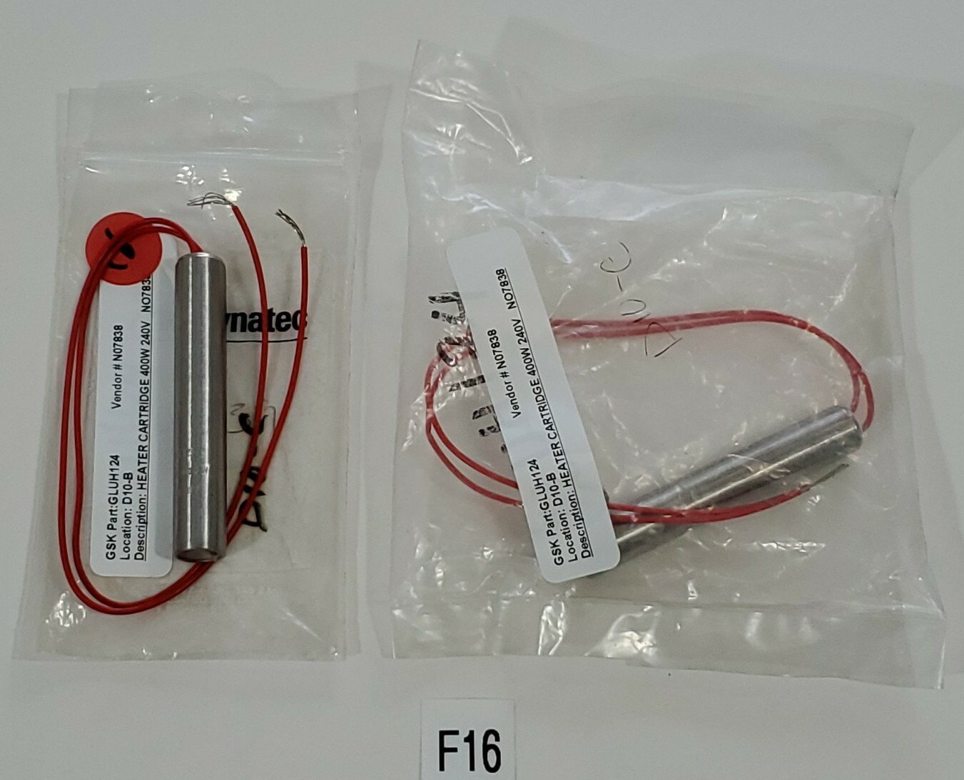 *NEW* LOT OF 2 ITW Dynatec NO-7839 Heater Cartridges 400 Watt 240V + Warranty!