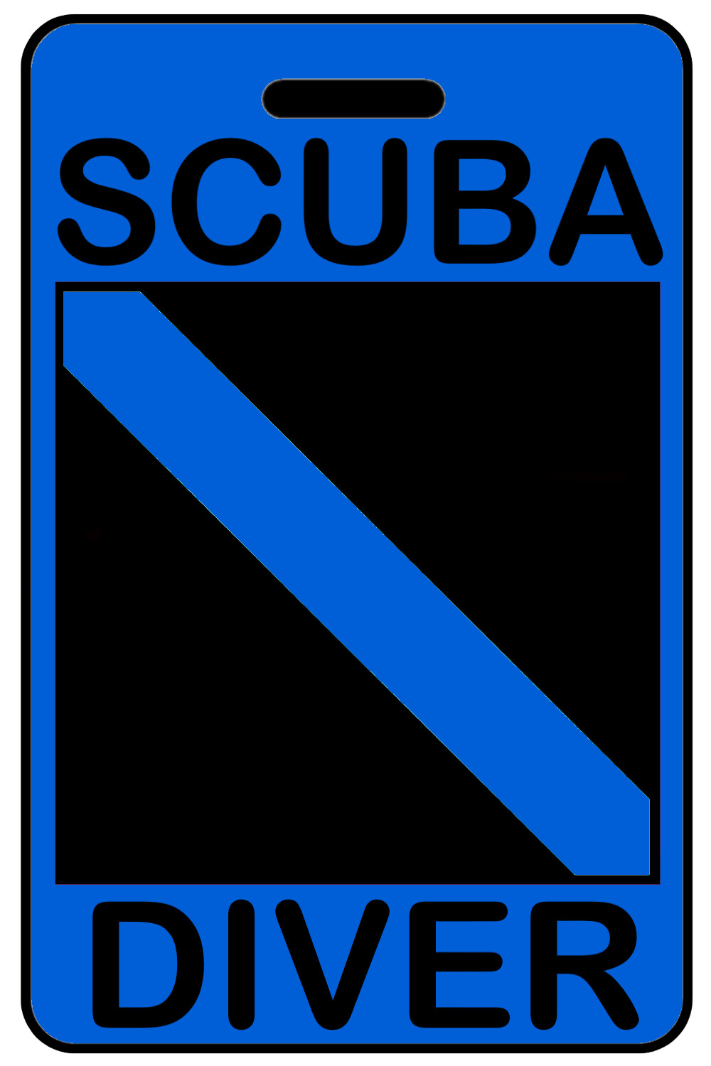 Hi-Viz Blue "SCUBA DIVER" Luggage/Gear Bag Tag - New