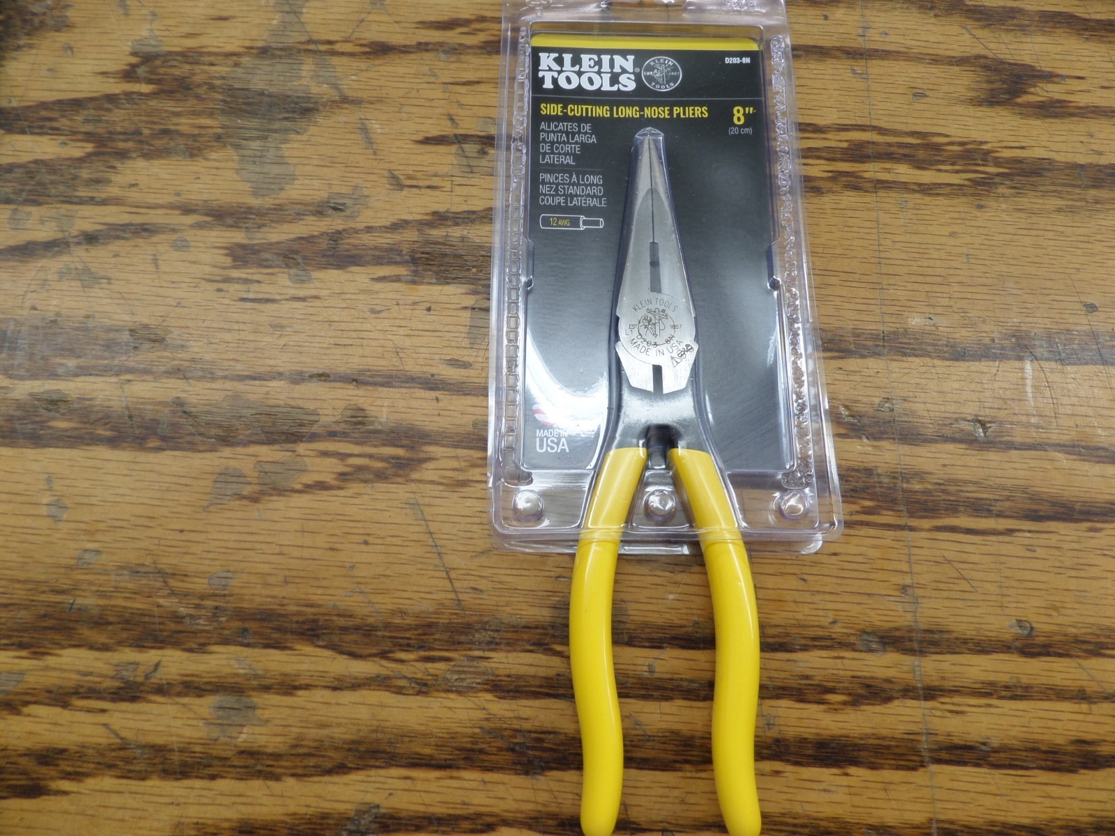 Klein Tools D203-8N , 8" Side Cutting Long Nose Needle Nose Pliers